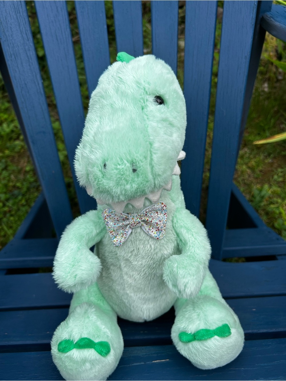 FAO Schwartz Plush Dinosaur with Sparkle Bow